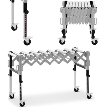 MSW Klappbarer Transportrollentisch, 9 Rollen, bis 130 kg, 145 x 59 x 96 cm Klappbarer Transportrollentisch, 9