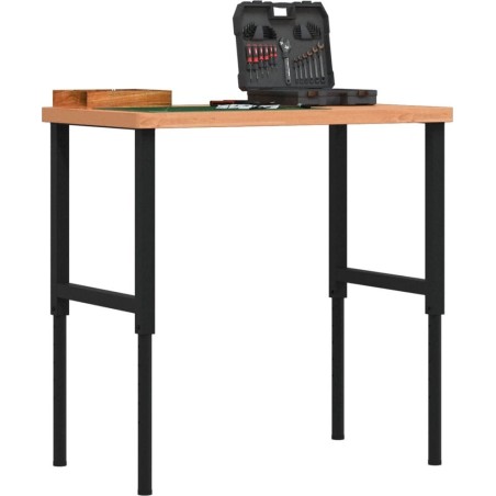 vidaXL vidaXL Arbeitstisch, 100 x 60 x (73–99,5) cm, rechteckig, Buchenholz