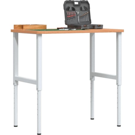 vidaXL vidaXL Arbeitstisch, 100 x 60 x (71,5–98) cm, rechteckig, Buchenholz