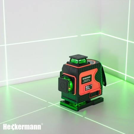 Set: Heckermann DS029 Laser-Wasserwaage + Stativ + Schutzbrille + Zielscheibe + Akku