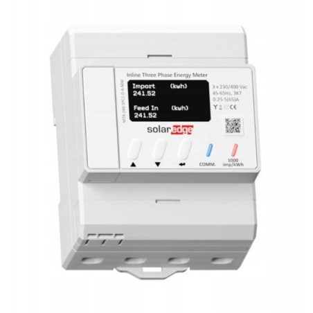 SolarEdge-Stromzähler mit Energy Net-Kommunikationsunterstützung, 1-phasig/3-phasig, 230/400 V, 65 A