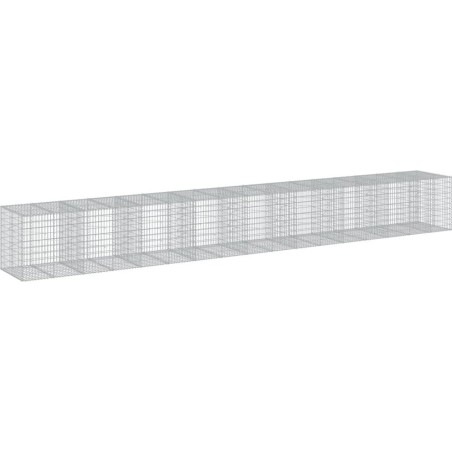 vidaXL vidaXL Gabionenkorb mit Deckel, 950 x 100 x 100 cm, verzinktes Eisen