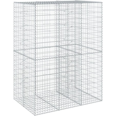 vidaXL vidaXL Gabionenkorb mit Deckel, 150 x 100 x 200 cm, verzinktes Eisen