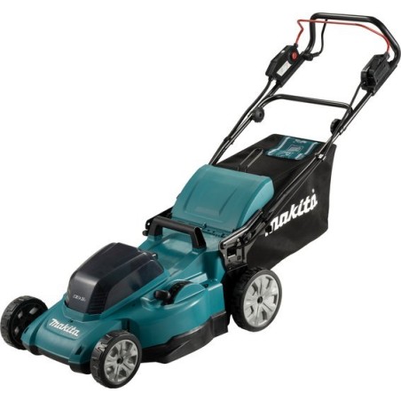 Makita-Akku-Rasenmäher MAKITA.KOSIARKA 2x18V DLM481CT2 mit 48-cm-Mähwerk und 2x5,0-Ah-Akkus