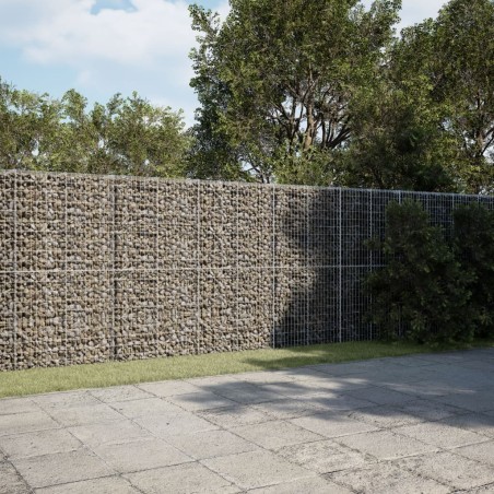 vidaXL vidaXL Gabionenkorb mit Deckel, 1200 x 100 x 200 cm, verzinktes Eisen