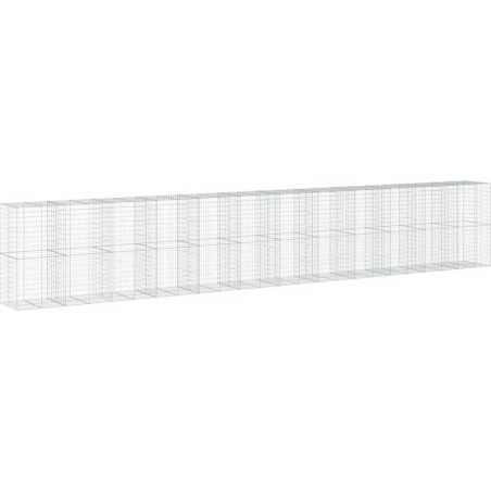 vidaXL vidaXL Gabionenkorb mit Deckel, 1200 x 100 x 200 cm, verzinktes Eisen