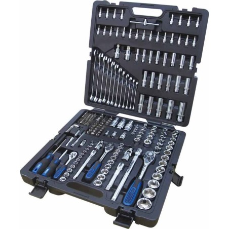 KS Tools Werkzeugsatz KS Tools 1/4 + 3/8 + 1/2 216-teiliger CHROMEplus-Steckschlüsselsatz