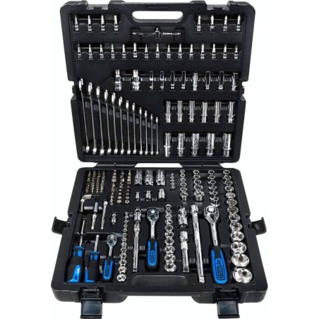 KS Tools Werkzeugsatz KS Tools 1/4 + 3/8 + 1/2 216-teiliger CHROMEplus-Steckschlüsselsatz