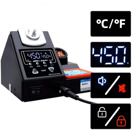 Professionelle Lötstation Aifen A5 PRO 160 W, 2 Lötspitzen (C115, C245), 6x Lötspitzen