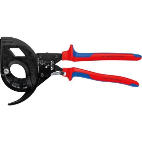 Knipex Kabelschere, oxidiert, mit Ratschenmechanismus, 320 mm