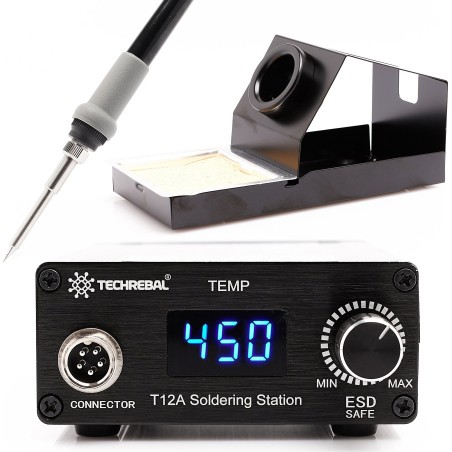 Set: Lötstation Techrebal T12A 75 W + Lötspitzen T12 + Lötlitze