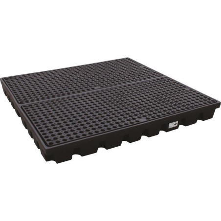 Topserw Auffangwanne für 4 Fässer mit einem Fassungsvermögen von 232 l, Abmessungen 1600 x 1600 x 150 mm