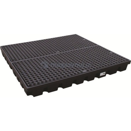 Topserw Auffangwanne für 4 Fässer mit einem Fassungsvermögen von 232 l, Abmessungen 1600 x 1600 x 150 mm