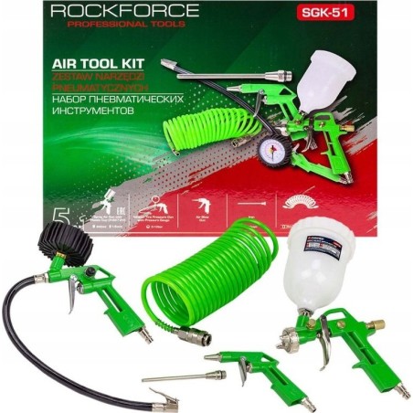 Rockforce Farbspritzpistole mit 600-ml-Oberbehälter + Zubehör – 5-teilig