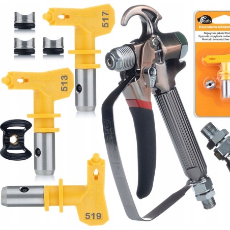 Rosfix Rosfix Pistole für das Farbspritzgerät Rosfix TurboJet TJ1 + Farbspritzdüse Rosfix Ultra Spray Modell 513, 517, 519