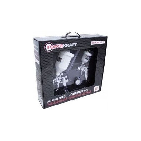 Forcekraft Lackierpistolen-Set mit Druckregelung, 2-teilig (1,0 mm und 1,4 mm)