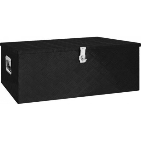 vidaXL Aufbewahrungskiste, schwarz, 100 x 55 x 37 cm, Aluminium
