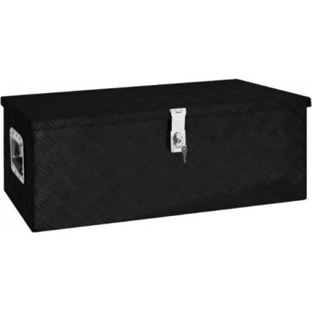 vidaXL Aufbewahrungskiste, schwarz, 80 x 39 x 30 cm, Aluminium