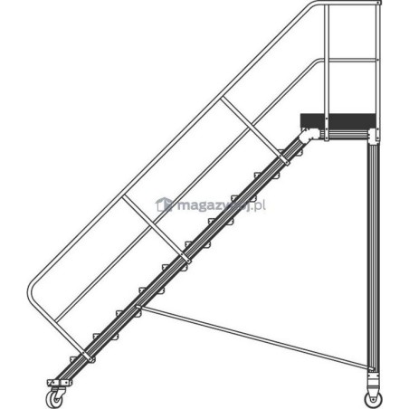 Lero Mobile Arbeitsbühne aus Aluminium (Höhe 123 cm, 5 Stufen, 4 Räder)