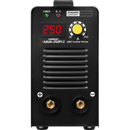 Stamos Kompaktes, zuverlässiges IGBT-MMA-Schweißgerät mit LED-Anzeige, 250 A, 230 V, S-MMA-250PI.2