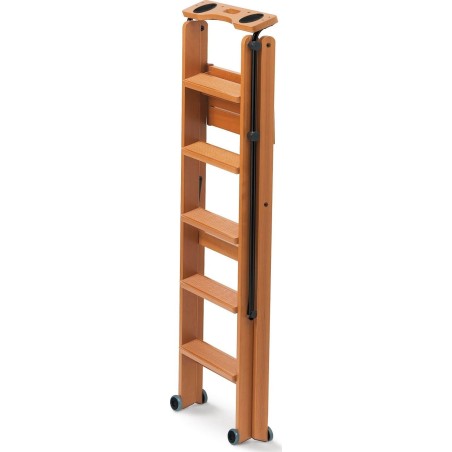 Holzleiter 182 x 50 cm TUSCANIA 5, braun  - Arredamenti