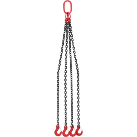 Steinberg 4-strängiges Transportkettengehänge mit Haken, 4 x 1,5 m, 5000 kg 4-strängiges Transportkettengehänge mit Haken