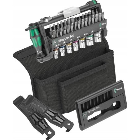 Werkzeugsatz Wera Wera Bicycle Set 3 A, 40-teilig (schwarz/grün, inklusive umkehrbarer Ratsche mit 1/4-Zoll-Aufnahme)