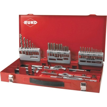 Sortiment an Gewindebohrern und Gewindebohrern mit Bohrern RUKO HSS M3–M12
