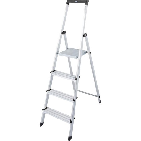 Krause Solidy Einseitige freistehende Aluminiumleiter, 4 Sprossen (126221)
