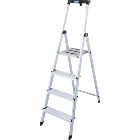 Krause Safety Einseitige freistehende Aluminiumleiter mit 4 Sprossen