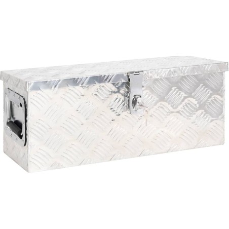 vidaXL Aufbewahrungskiste, silber, 60 x 23,5 x 23 cm, Aluminium