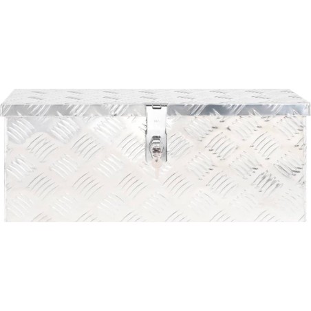 vidaXL Aufbewahrungskiste, silber, 60 x 23,5 x 23 cm, Aluminium