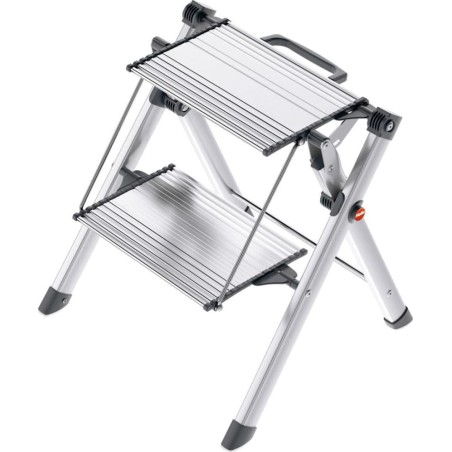 Hailo Hailo 2-stufige Mini-Comfort-Leiter, 45 cm, Aluminium, 4310-100