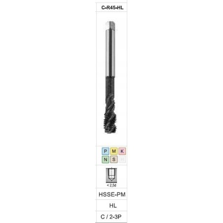 Fanar Gewindebohrer G 1/4 DIN-5156C R45 HSSE-PM HL MASTERTAP