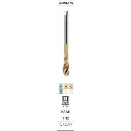 Fanar Gewindebohrer M18 DIN-376C R40 (6H) HSSE TIN 800X