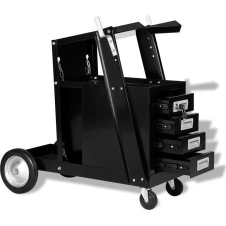 vidaXL VidaXL Schweißwagen mit 4 Schubladen, schwarz