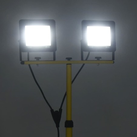 vidaXL LED-Scheinwerfer mit Stativ, 2×50 W, kaltweißes Licht