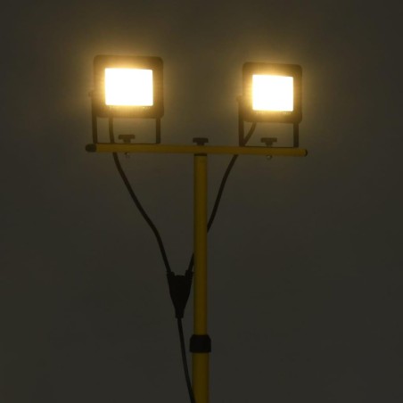 vidaXL LED-Scheinwerfer mit Ständer, 2×20 W, warmweißes Licht