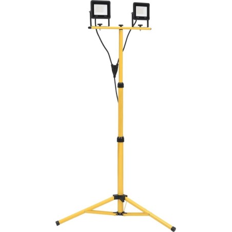 vidaXL LED-Scheinwerfer mit Ständer, 2×50 W, warmweißes Licht