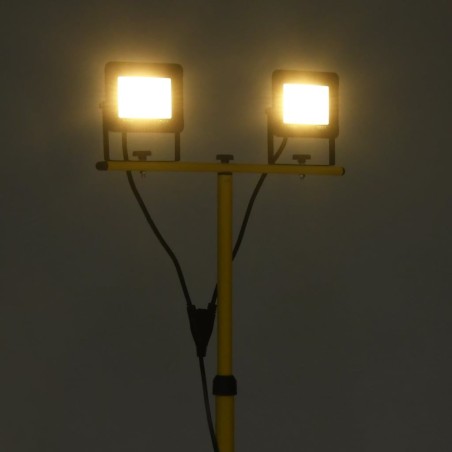 vidaXL LED-Scheinwerfer mit Ständer, 2×30 W, warmweißes Licht