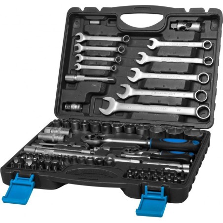 Werkzeugsatz Mega 58082, 82-teilig, 1/2" und 1/4", 4–32 mm, mit Ring- und Gabelschlüsseln 8–22 mm