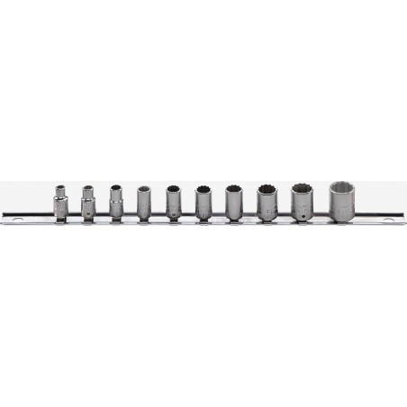 Stahlwille Werkzeugset 1/4"-Steckschlüsseleinsatz-Set 40aD 3/16"-9/16" auf Schiene, 10-teilig, STAHLWILLE