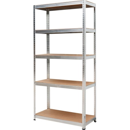 AWTools AWTOOLS REGAL MIT 5 EINLEGEN 180x90x40, TRAGFÄHIGKEIT 175 KG / 3,3 MM – STECKVERSCHLUSS, SCHNELLE MONTAGE