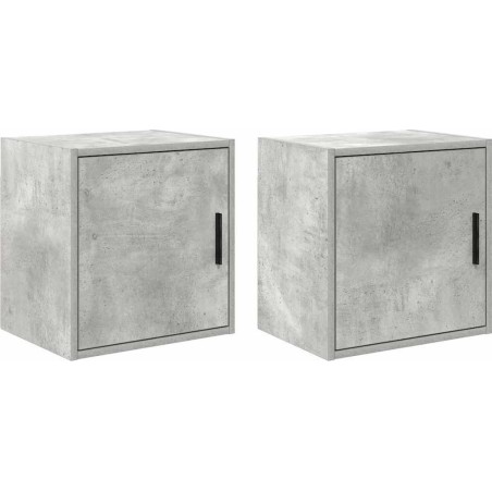 Wandschränke für die Garage, 2 Stück, Beton, Grau, Leimholz