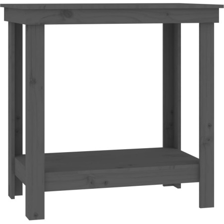 vidaXL vidaXL Arbeitstisch, grau, 80 x 50 x 80 cm, massives Kiefernholz