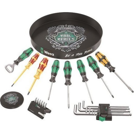 Wera-Werkzeugset SET MIT SCHRAUBENDREHERN, SCHLÜSSELN UND BIT-SÄTZEN, 23-TEILIG + ABLAGE (1 STÜCK)
