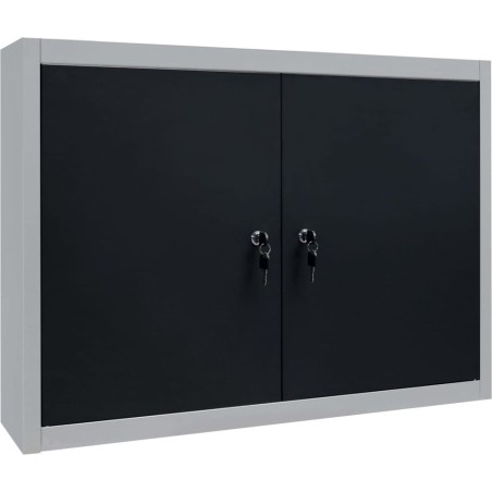 vidaXL Wand-Werkzeugschrank, Metall, grau-schwarz