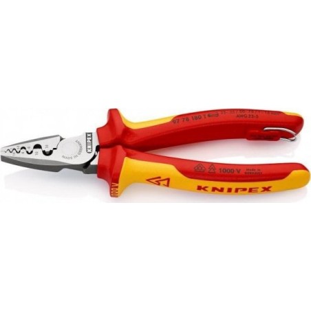 Knipex-Werkzeugset: Zange zum Crimpen von Kabelmuffen, 180 mm