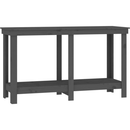 vidaXL vidaXL Arbeitstisch, grau, 140 x 50 x 80 cm, massives Kiefernholz