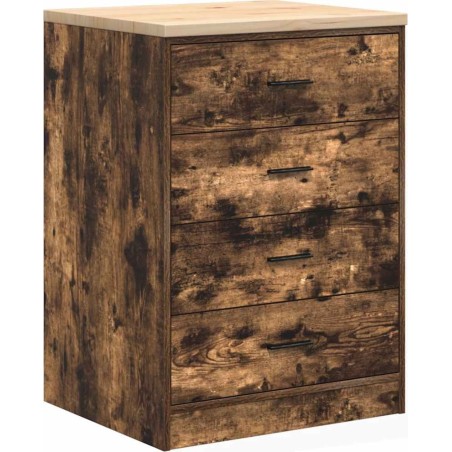 Garagenschrank aus geräuchertem Eichenholz, 60 x 51 x 85 cm